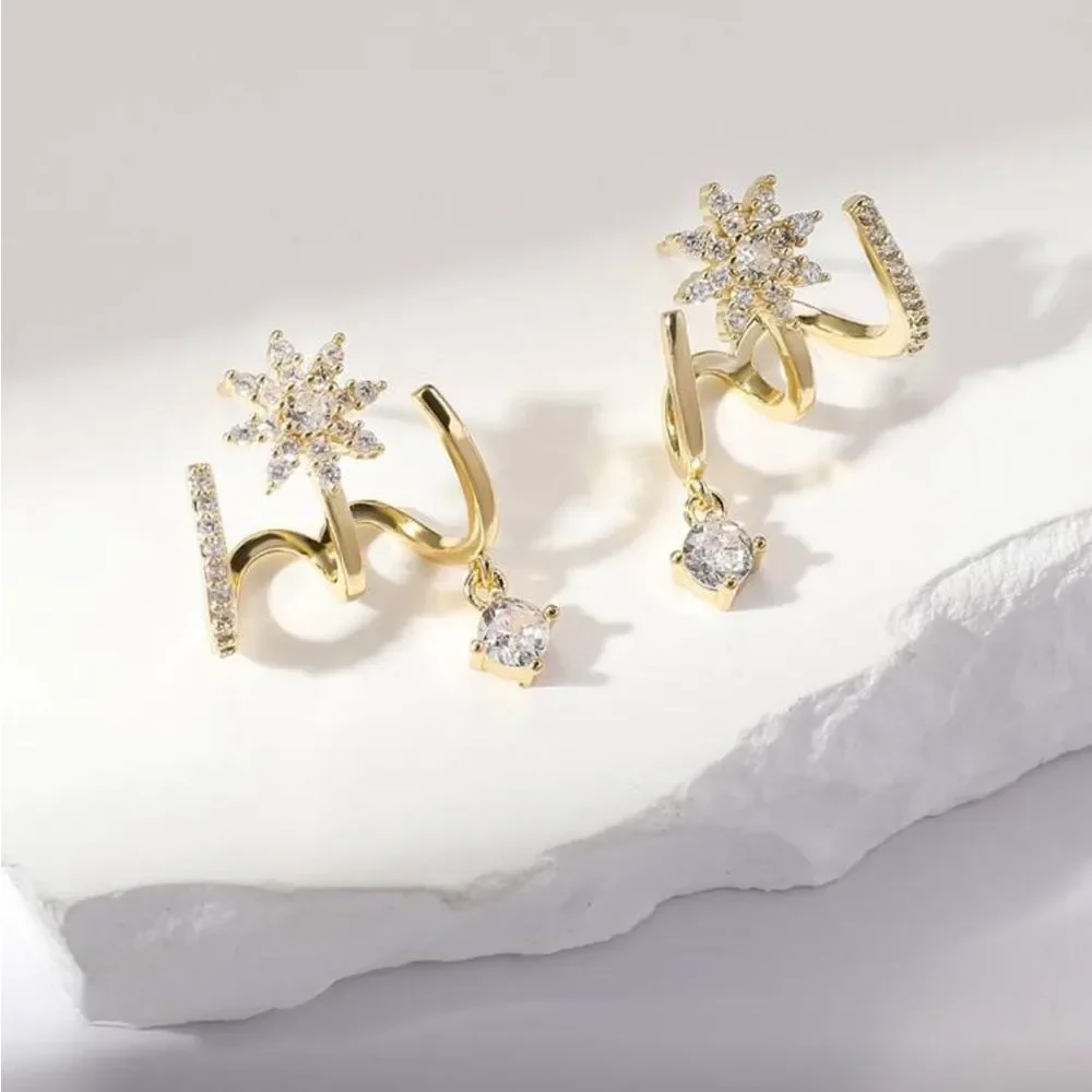 Diamond Star Earrings Q362